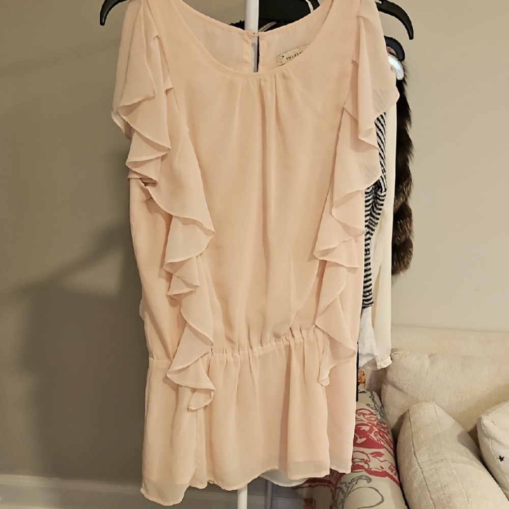 Elegant Ruffled Blush Shirt